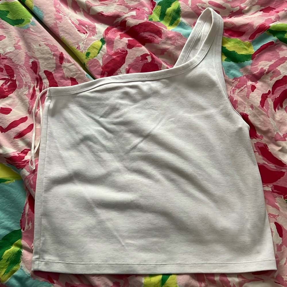 Aerie one shoulder top. 58% cotton